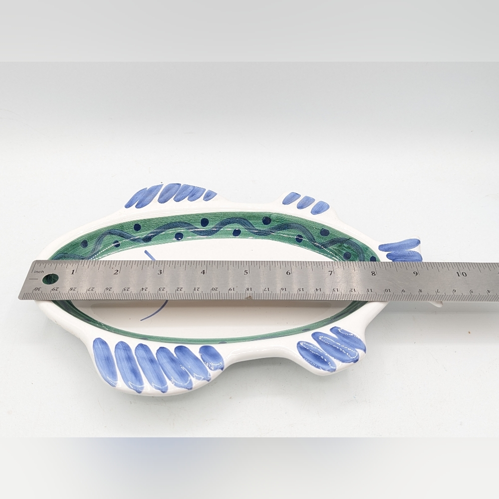 Caleca Hand Painted Fish Dish Serving Plate Made In Italy, original price tag - Picture 5 of 6